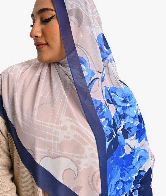 "Celestial Bloom" Chiffon Scarf