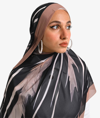 "Abstract Feather" Chiffon Scarf