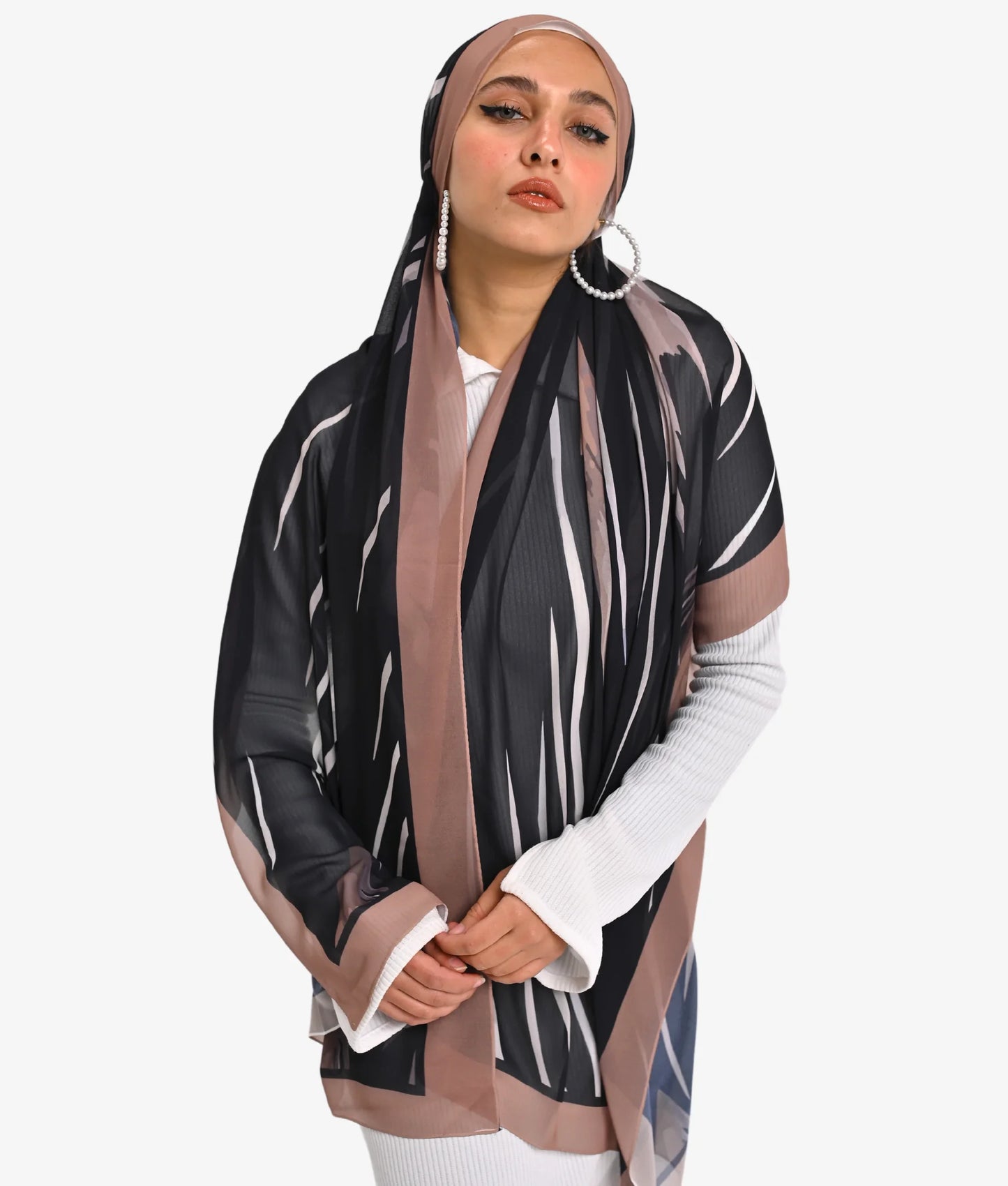 "Abstract Feather" Chiffon Scarf