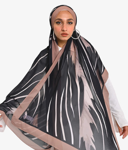 "Abstract Feather" Chiffon Scarf